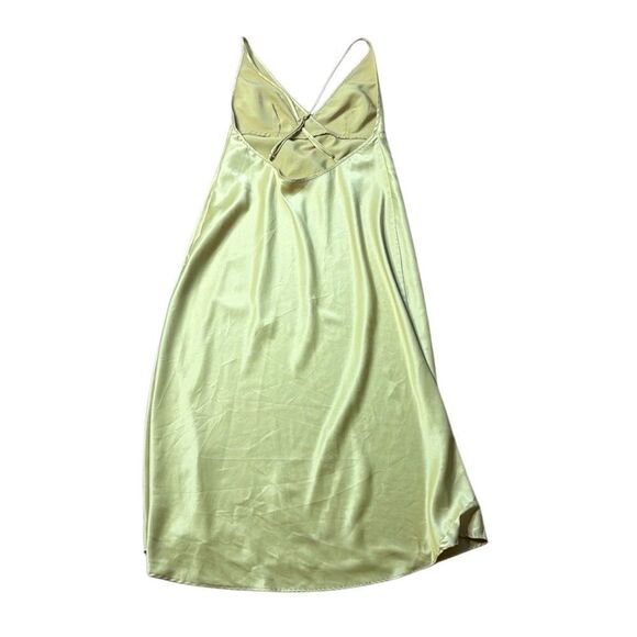 90s Vintage Victorias Secret lime Green Low Back Vneck Maxi Dress Large - Picture 4 of 7